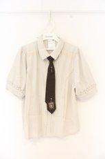 画像1: axes femme / 刺繍ネクタイ付ブラウス M ベージュ O-26-09-25-050-AX-BL-OW-OS (1)