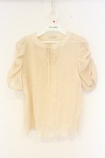 画像1: axes femme POETIQUE / シアードットドビーブラウス M ベージュ O-26-09-25-051-AX-BL-OW-OS (1)