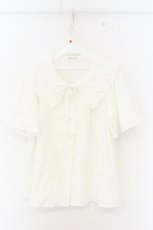 画像1: axes femme / 刺繍襟ブラウス M キナリ O-26-09-25-054-AX-BL-OW-OS (1)