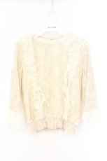 画像1: axes femme POETIQUE / レーシーフリルブラウス M キナリ O-26-09-25-058-AX-BL-OW-OS (1)