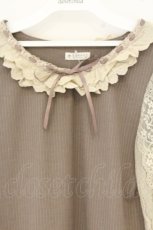 画像2: axes femme / レース重ね袖チュールプルオーバー M モカ O-26-09-25-059-AX-TO-OW-OS (2)