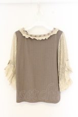 画像3: axes femme / レース重ね袖チュールプルオーバー M モカ O-26-09-25-059-AX-TO-OW-OS (3)