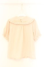 画像3: axes femme POETIQUE / レトロ喫茶刺繍パフ袖ブラウス M ブラウン系 O-26-09-25-060-AX-BL-OW-OS (3)