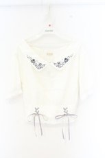 画像1: axes femme POETIQUE / マリン刺繍オフショルブラウス M キナリ O-26-09-25-063-AX-BL-OW-OS (1)