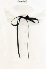 画像2: axes femme POETIQUE / チョーカーデザイン半袖ブラウス M キナリ O-26-09-25-064-AX-BL-OW-OS (2)
