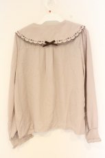 画像3: axes femme POETIQUE / フラワー刺繍スカラップ襟ブラウス M ベージュ O-26-09-25-065-AX-BL-OW-OS (3)