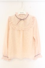 画像1: axes femme POETIQUE / レース×シフォンブラウス M ピンク O-26-09-25-068-AX-TO-OW-OS (1)