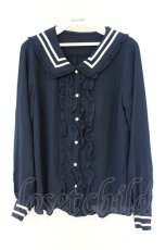 画像1: axes femme / クラシカルセーラーブラウス M ネイビー O-26-09-25-069-AX-BL-OW-OS (1)