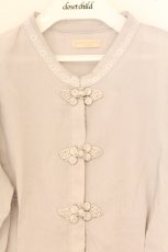 画像2: axes femme POETIQUE / マオカラー半袖ブラウス M グレー O-26-09-25-074-AX-BL-OW-OS (2)