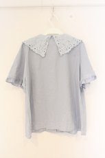 画像3: axes femme / 刺繍襟ブラウス M サックス O-26-09-25-076-AX-BL-OW-OS (3)