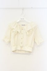 画像1: axes femme POETIQUE / フリルデザインクロップドブラウス M キナリ O-26-09-25-079-AX-BL-OW-OS (1)