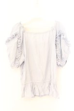画像3: axes femme / フリルスリーブブラウス M サックス O-26-09-25-080-AX-BL-OW-OS (3)