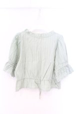 画像3: axes femme POETIQUE / コットンドロストフリルブラウス M ミント O-26-09-25-081-AX-BL-OW-OS (3)