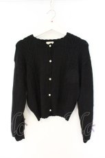 画像1: axes femme POETIQUE / 袖リボンデザインニットカーディガン M クロ O-26-09-25-082-AX-TO-OW-OS (1)