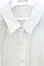 画像2: axes femme POETIQUE / パフスリーブシアーブラウス M ミント O-26-09-25-083-AX-BL-OW-OS (2)