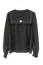 画像3: axes femme POETIQUE / スカラップ刺繍襟ブラウス M クロ O-26-09-25-085-AX-BL-OW-OS (3)
