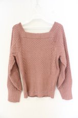 画像3: axes femme / スクエアネックニットプルオーバー M ピンク O-26-09-25-087-AX-TO-OW-OS (3)