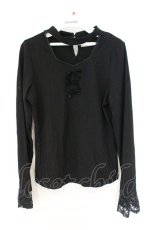 画像1: axes femme POETIQUE / チョーカーデザインテレコトップス M クロ O-26-09-25-092-AX-TO-OW-OS (1)