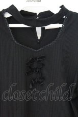 画像2: axes femme POETIQUE / チョーカーデザインテレコトップス M クロ O-26-09-25-092-AX-TO-OW-OS (2)