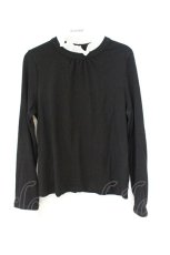 画像1: axes femme POETIQUE / フリルカットソー M クロ×シロ O-26-09-25-096-AX-TO-OW-OS (1)