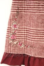 画像3: axes femme POETIQUE / 薔薇刺繍チェック起毛スカート M アカ O-26-09-25-001-AX-SK-OW-OS (3)