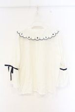 画像3: axes femme POETIQUE / トランプ刺繍スカラップ襟ブラウス M キナリ O-26-09-25-100-AX-BL-OW-OS (3)