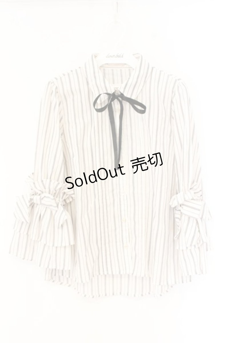 画像1: axes femme POETIQUE / ボリューム袖ブラウス M キナリ O-26-09-25-101-AX-BL-OW-OS (1)