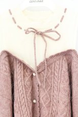 画像2: axes femme POETIQUE / レイヤード風ニットプルオーバー M ピンク O-26-09-25-104-AX-TO-OW-OS (2)