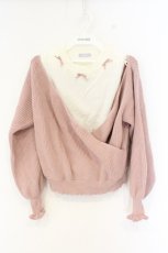 画像1: axes femme POETIQUE / カシュクールレイヤードプルオーバー M ピンク O-26-09-25-106-AX-TO-OW-OS (1)