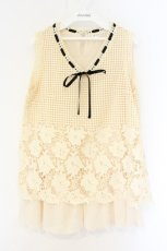 画像1: axes femme / 花柄レースノースリチュニック M キナリ O-26-09-25-108-AX-TO-OW-OS (1)