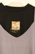 画像2: axes femme POETIQUE / フォトプリントＴシャツ付ワンピース M クロ×パープル O-26-09-25-110-AX-OP-OW-OS (2)