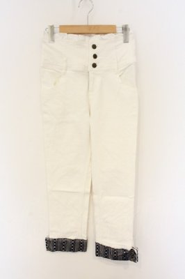 Preview of 裾折ハイウエストパンツ M シロ