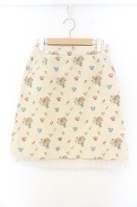 画像1: axes femme POETIQUE / フラワー刺繍ミニスカート M ベージュ O-26-09-25-002-AX-SK-OW-OS (1)