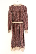 画像3: axes femme / 線画タッチフラワーシャツワンピース M ワイン O-26-09-25-015-AX-OP-OW-OS (3)