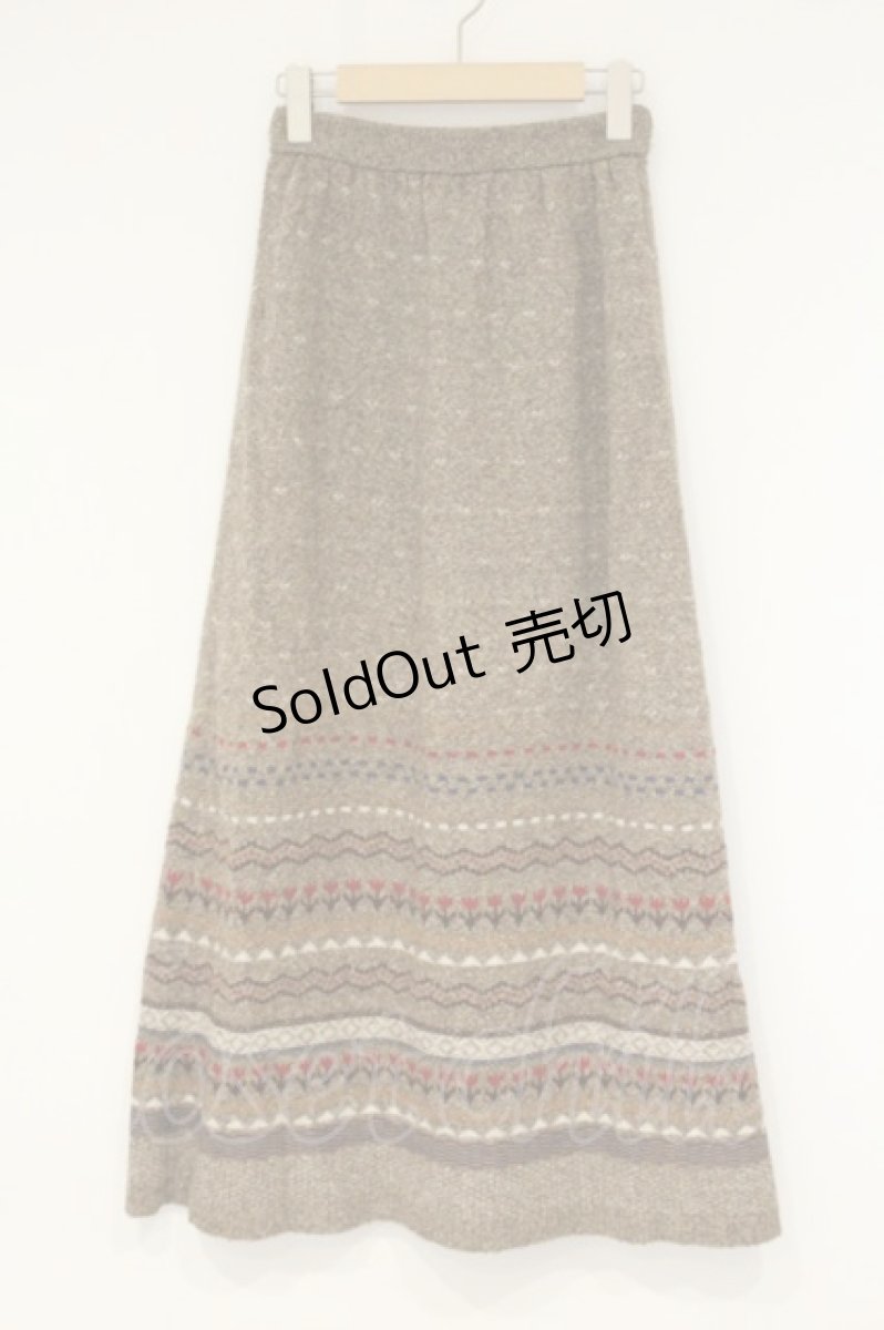 画像1: ILY a LONG TEMPS / ノルディックニットスカート  ブラウン O-26-09-26-040-LO-SK-IG-OS (1)