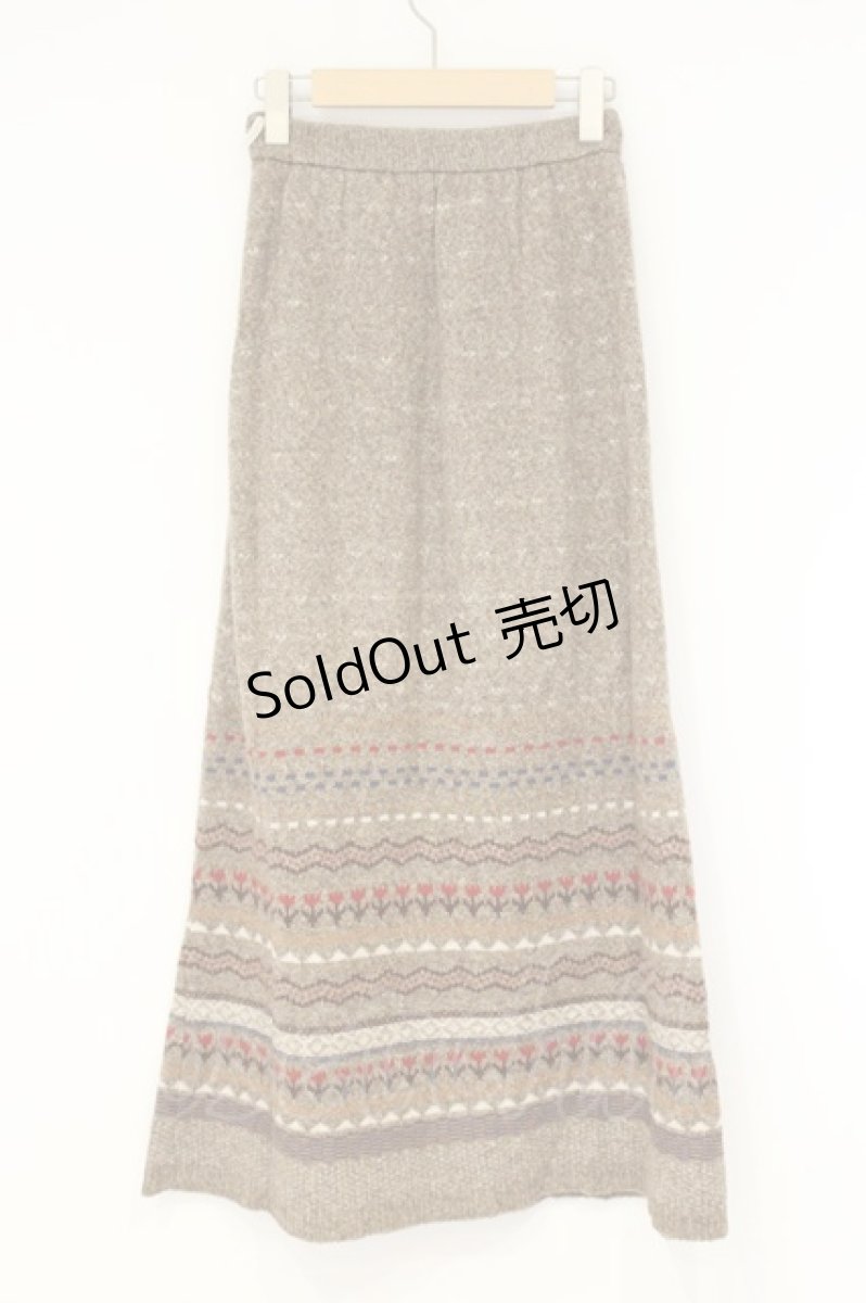 画像3: ILY a LONG TEMPS / ノルディックニットスカート  ブラウン O-26-09-26-040-LO-SK-IG-OS (3)