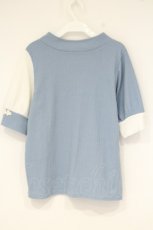 画像3: axes femme / チャイナ釦バイカラープルオーバー F サックス O-26-09-26-050-AX-TO-IG-OS (3)