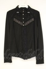 画像1: Ozz oneste / レースデコルテブラウス風カットソー  ブラック￥ O-26-09-26-054-OO-TO-IG-OS (1)
