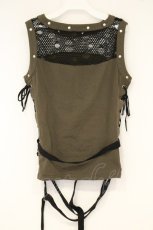 画像4: Drug Honey / オパールネット切り替えタンクトップ  カーキ×ブラック O-26-09-26-063-PU-TO-OW-OS (4)