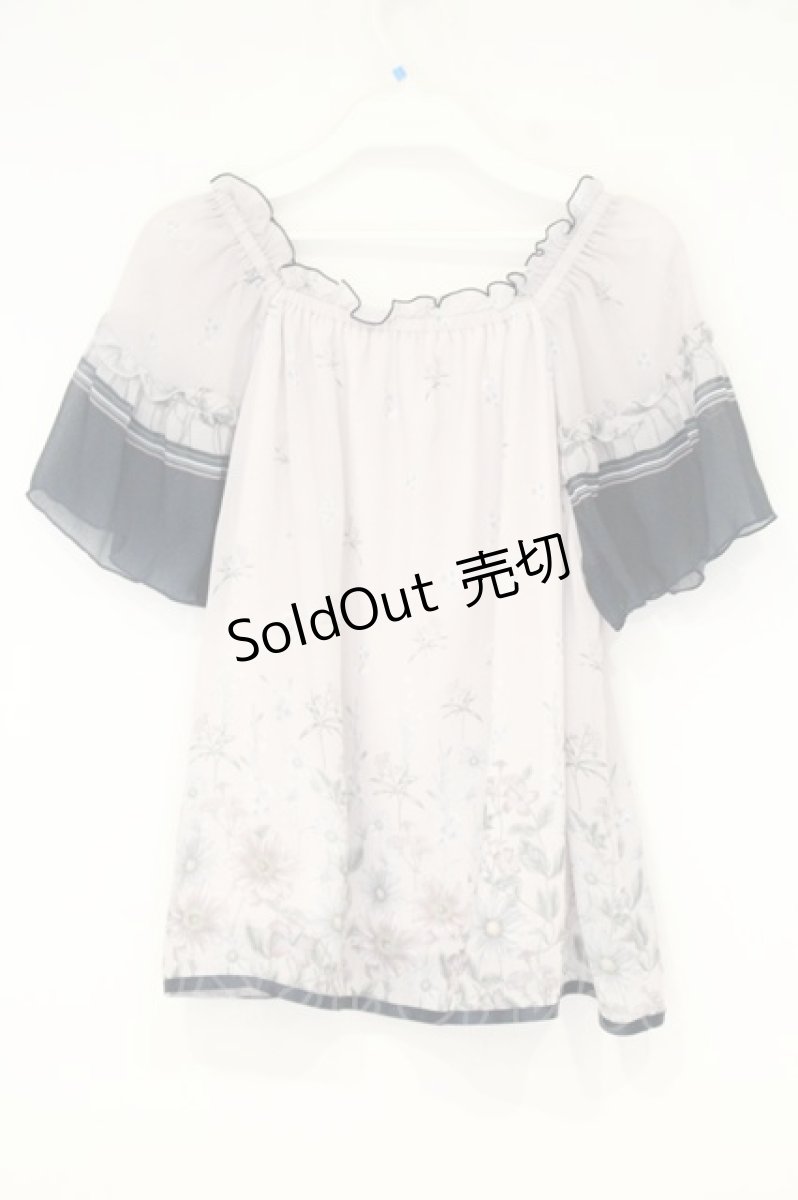 画像3: axes femme / アネモネ柄パイピングブラウス M ピンク×ネイビー O-26-09-26-086-AX-BL-IG-OS (3)