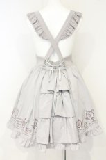 画像4: Amavel / カトラリー刺繍サスペンダースカート  グレー O-26-09-26-095-CA-SK-IG-OS (4)