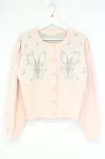 画像1: Candy Stripper / RABBIT FLOWER KNIT CARDIGAN（ラビットフラワーニットカーディガン） F ピンク O-26-09-26-016-PU-TO-OW-OS (1)