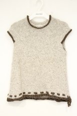 画像1: ILY a LONG TEMPS / 通しニットベスト  オフ×グレー O-26-09-26-019-LO-TO-IG-OS (1)