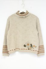 画像1: ILY a LONG TEMPS / フラワーニット  ベージュ O-26-09-26-022-LO-TO-IG-OS (1)