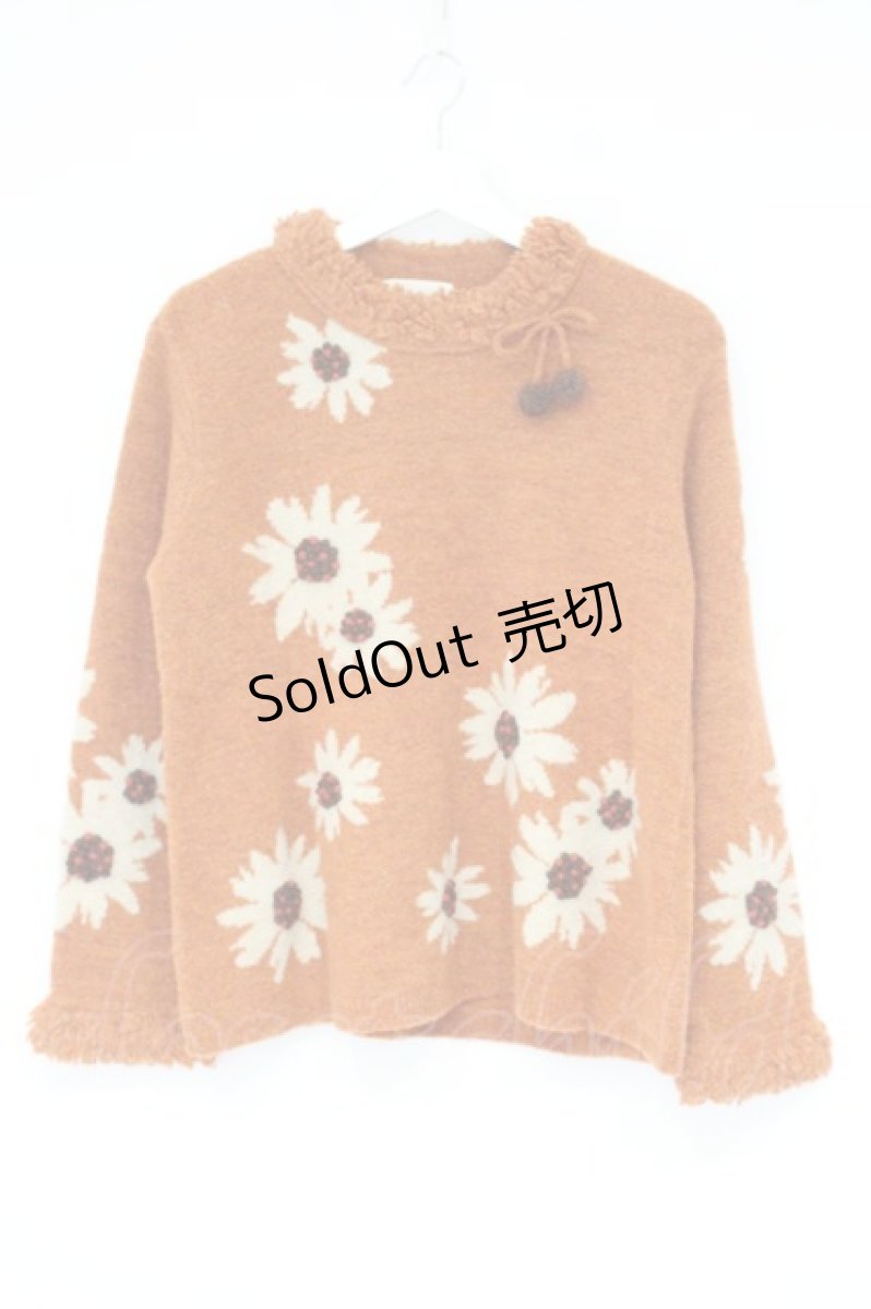画像1: ILY a LONG TEMPS / マーガレットニット  オレンジ O-26-09-26-025-LO-TO-IG-OS (1)