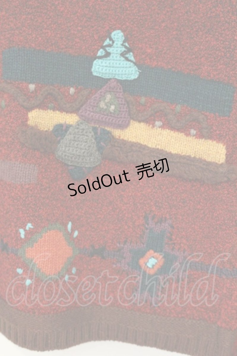 画像2: ILY a LONG TEMPS / モチーフニット  ワイン O-26-09-26-027-LO-TO-IG-OS (2)