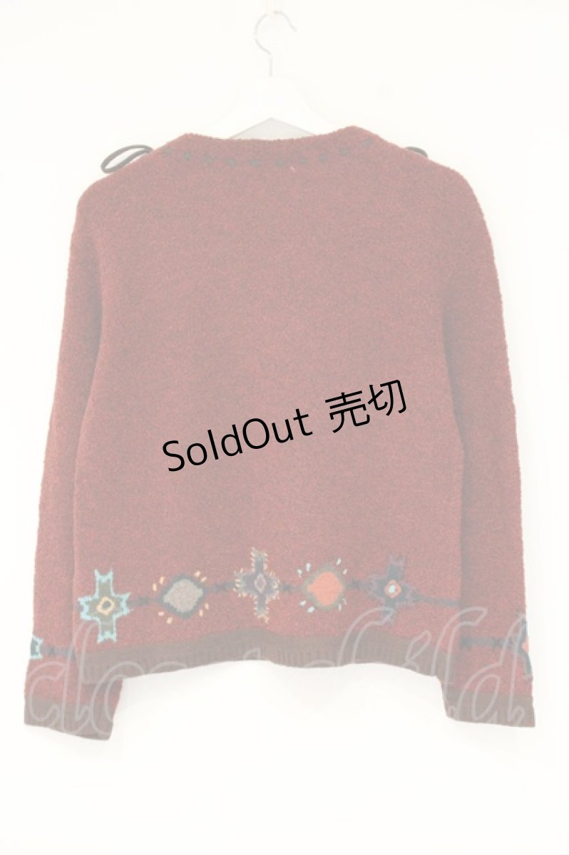 画像4: ILY a LONG TEMPS / モチーフニット  ワイン O-26-09-26-027-LO-TO-IG-OS (4)
