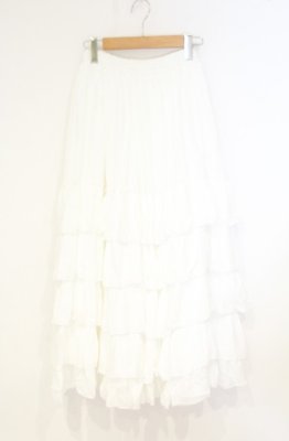Preview of Midnight Cascade Long Skirt　スカート  ホワイト