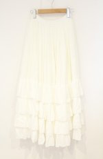 画像1: ATELIER PIERROT / Four-Tiered Ruffle Chiffon Skirt スカート  ホワイト O-26-09-27-026-EL-SK-OW-OS (1)