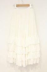 画像2: ATELIER PIERROT / Four-Tiered Ruffle Chiffon Skirt スカート  ホワイト O-26-09-27-026-EL-SK-OW-OS (2)